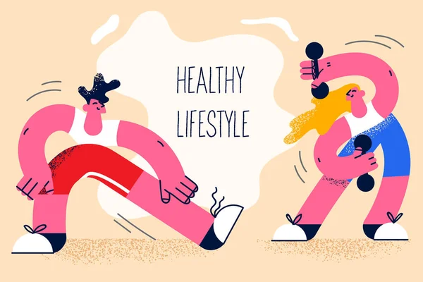 Vivir un concepto de estilo de vida activo saludable — Archivo Imágenes Vectoriales