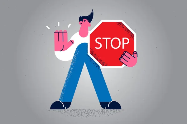 Stop jel és elutasítás koncepció. — Stock Vector