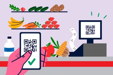 Gıda teslimatı çevrimiçi servis kavramı.