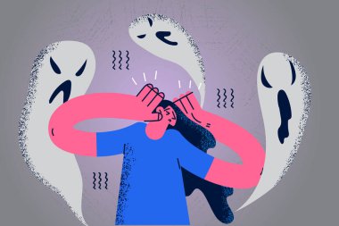 İçsel korkular ve panik konsepti