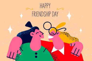 Smiling girls hug enjoy good lasting friendship 