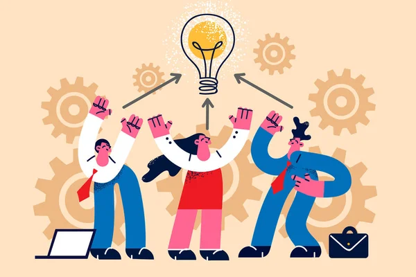 Diverse businesspeople generate innovative business idea — 스톡 벡터