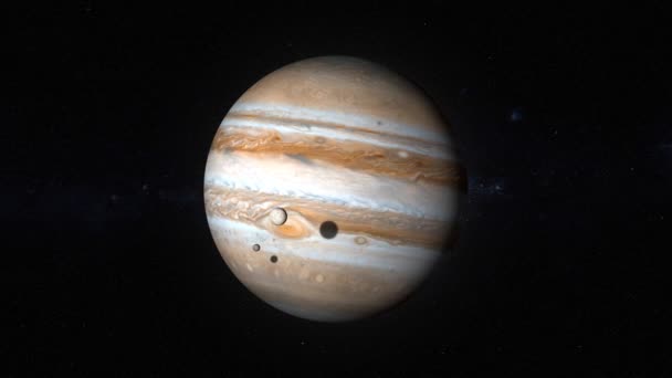 Realistic Animation Jupitar Jupiter Planet Callisto Europa Ganymede Space Animation — Stock video