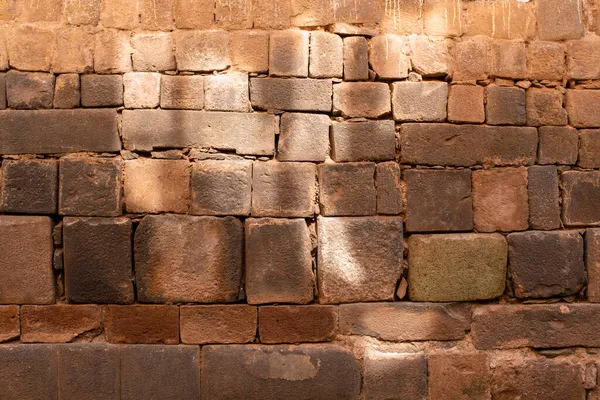 Afbeelding Van Een Muur Cusco Peru Muur Gemaakt Van Steen — Stockfoto