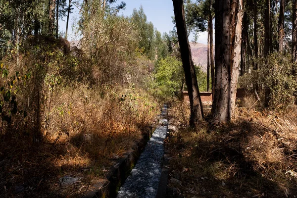 Εικόνα Του Καναλιού Νερού Στο Κούσκο Περού Υποδομή Υδάτων Για — Φωτογραφία Αρχείου