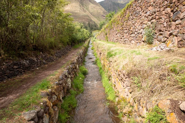 Immagine Canale Acqua Yucay Perù Vecchia Costruzione Epoca Inca Che — Foto Stock