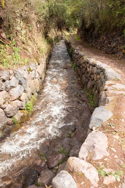 Imagen Del Canal Agua Yucay Perú Construcción Antigua Del Período —  Fotos de Stock