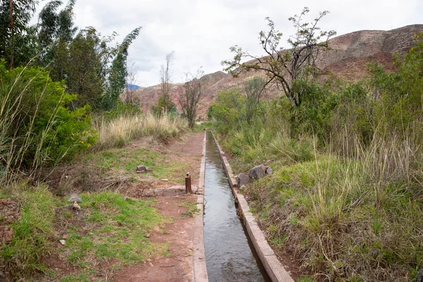 Obraz Kanału Wodnego Cusco Peru Infrastruktura Wodna Dla Rolnictwa — Zdjęcie stockowe
