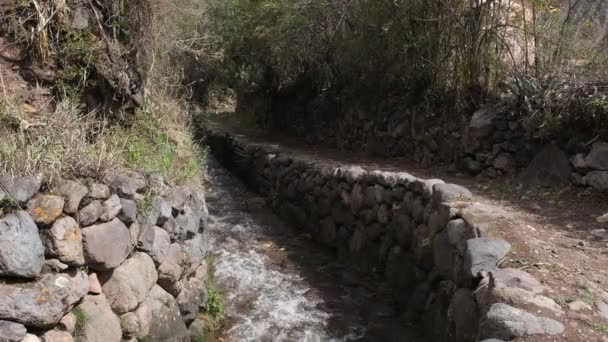 Yucay Peru Daki Kanalı Videosu Nka Döneminden Kalma Hala Tarım — Stok video