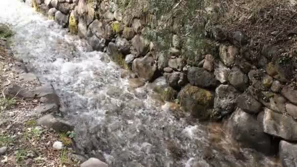 Відео Водного Каналу Перу Старе Будівництво Періоду Інків Яке Функціонує — стокове відео