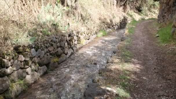 Vidéo Canal Eau Dans Yucay Pérou Ancienne Construction Période Inca — Video