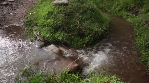 Video Del Canal Agua Cusco Perú Infraestructura Del Agua Para — Vídeo de stock