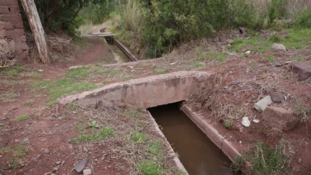 Video Vattenkanalen Cusco Peru Vatteninfrastruktur För Jordbruk — Stockvideo