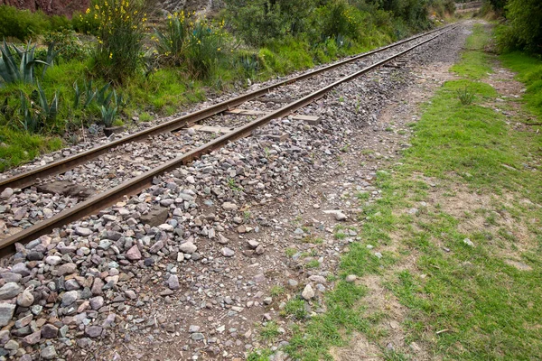 Railway Tracks Rural Countryside Peruvian Andes Rural Scene Sacred Valley — Stock Photo, Image