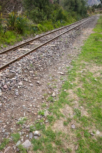 Železniční Tratě Venkově Peruánských Venkovská Scéna Posvátném Údolí Peru — Stock fotografie