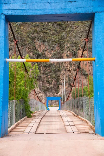 Puente Rural Madera Sobre Río Vilcanota Valle Sagrado Cusco Perú —  Fotos de Stock
