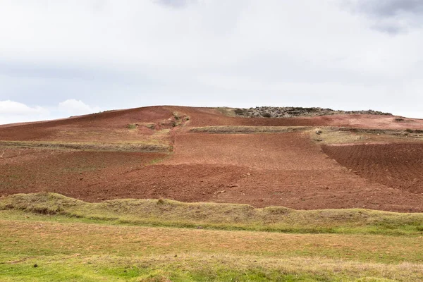 Countryside Peruvian Andes Plowed Field Agriculture — Stock Photo, Image