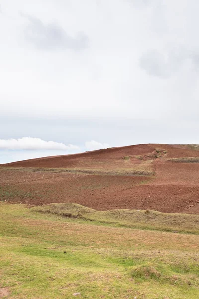 Countryside Peruvian Andes Plowed Field Agriculture — Stock Photo, Image