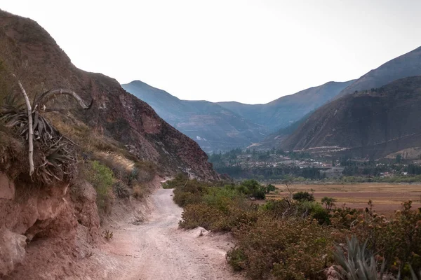 Sendero Rural Campiña Peruana Los Andes Terreno Rural Andino Cusco — Foto de Stock