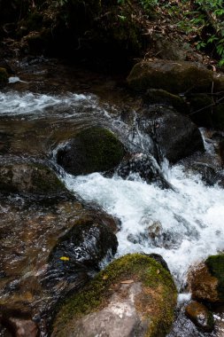 Peru And Dağları 'ndaki doğal su akıntısı. Peru 'nun kutsal vadisinde tatlı su.