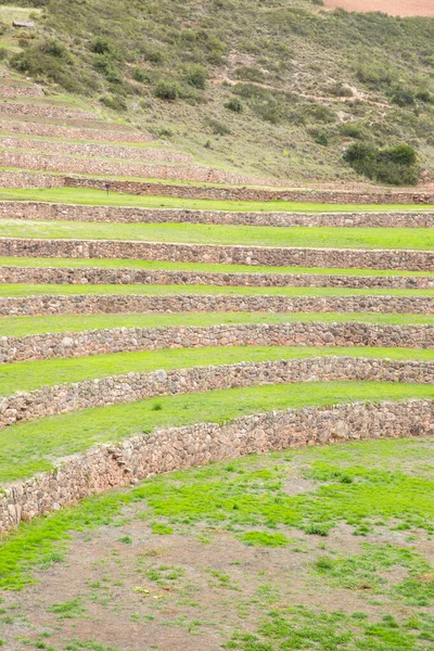 Cusco Peru 'da Moray arkeolojik alanı. İnkalar tarafından yapılan tarım laboratuvarı..