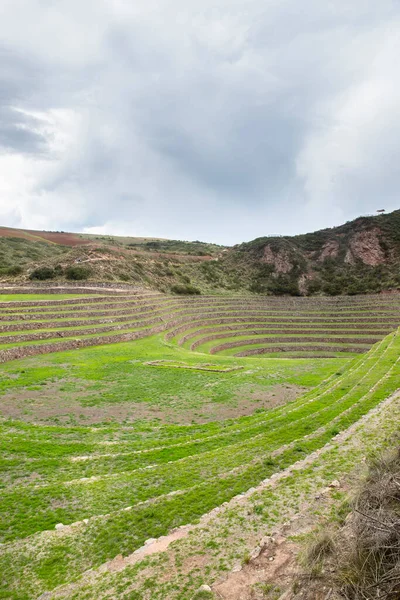Αρχαιολογικός Χώρος Moray Στο Κούσκο Περού Εργαστήριο Γεωργίας Κατασκευασμένο Από — Φωτογραφία Αρχείου