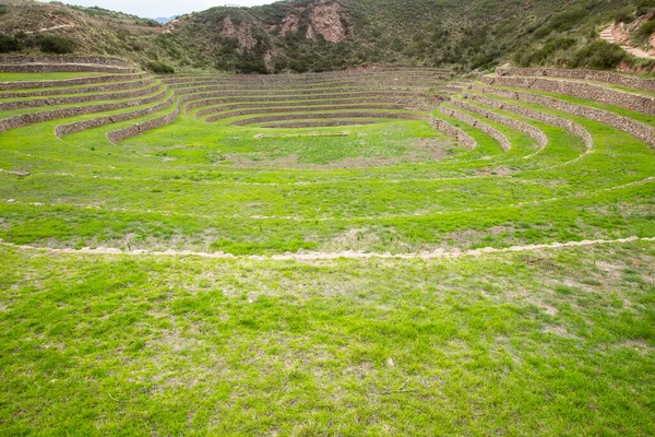 Sítio Arqueológico Moray Cusco Peru Laboratório Agrícola Feito Pelos Incas — Fotografia de Stock