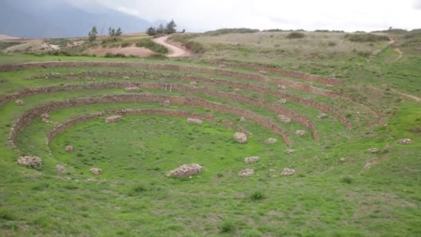 Archeologische Site Moray Cusco Peru Landbouwlab Gemaakt Door Inca — Stockvideo