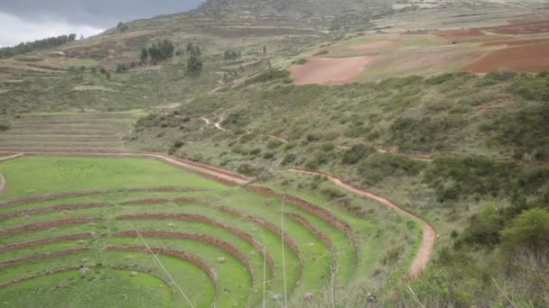 Cusco Peru Moray Arkeolojik Alanı Nkalar Tarafından Yapılan Tarım Laboratuvarı — Stok video
