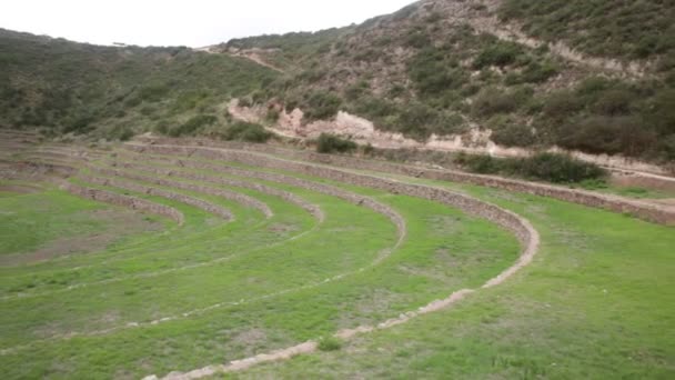 Archeological Site Moray Cusco Peru Agriculture Lab Made Incas — стоковое видео