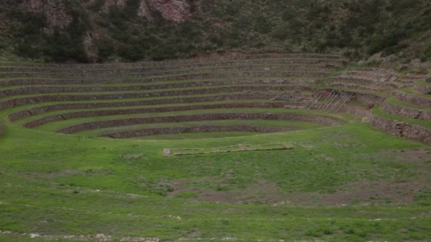 Sitio Arqueológico Moray Cusco Perú Laboratorio Agricultura Hecho Por Los — Vídeo de stock