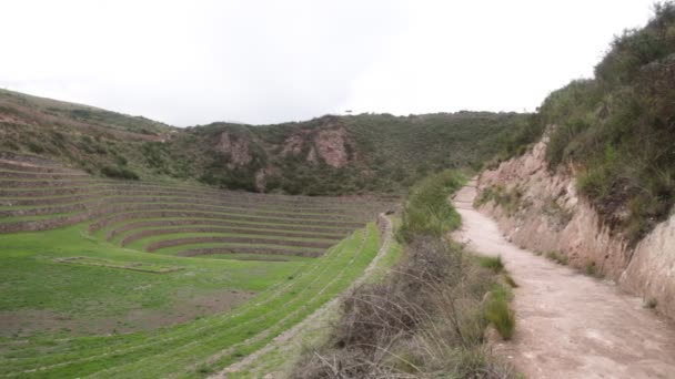 Archeologische Site Moray Cusco Peru Landbouwlab Gemaakt Door Inca — Stockvideo