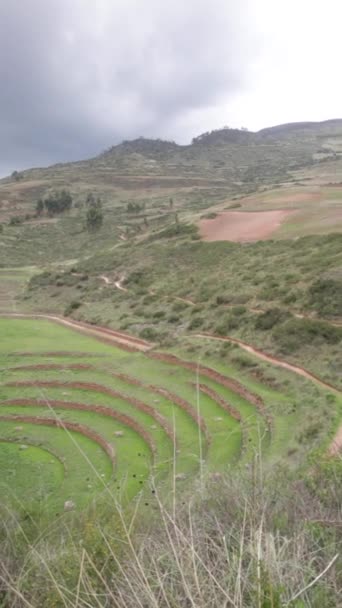 Sitio Arqueológico Moray Cusco Perú Laboratorio Agricultura Hecho Por Los — Vídeo de stock