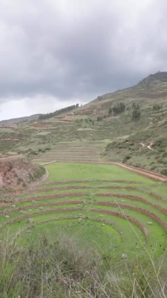 Sito Archeologico Moray Cusco Perù Laboratorio Agricoltura Realizzato Dagli Incas — Video Stock