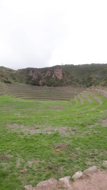 Αρχαιολογικός Χώρος Moray Στο Κούσκο Περού Εργαστήριο Γεωργίας Κατασκευασμένο Από — Αρχείο Βίντεο