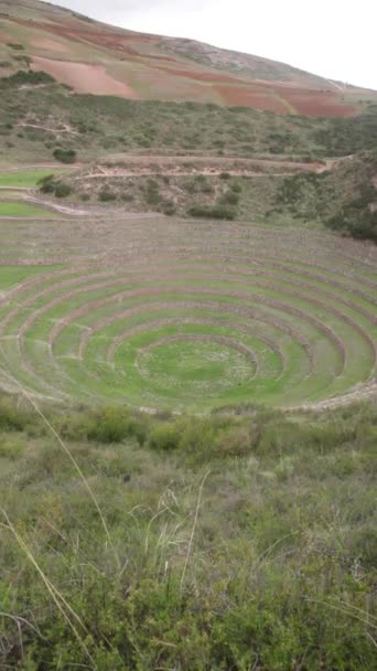 Sitio Arqueológico Moray Cusco Perú Laboratorio Agricultura Hecho Por Los — Vídeos de Stock