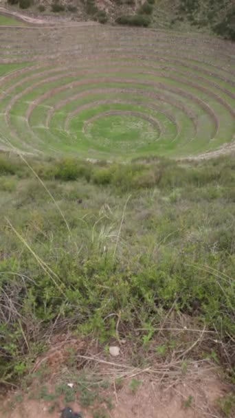 Archeologische Site Moray Cusco Peru Landbouwlab Gemaakt Door Inca — Stockvideo
