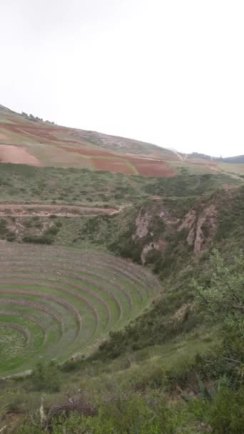 Sitio Arqueológico Moray Cusco Perú Laboratorio Agricultura Hecho Por Los — Vídeos de Stock