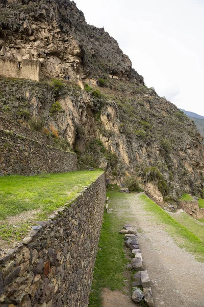 Ollantaytambo Uma Fortaleza Cidade Incas Cusco Peru Edifício Antigo Vale — Fotografia de Stock
