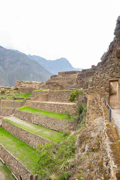 Ollantaytambo Una Fortaleza Ciudad Incas Cusco Perú Antiguo Edificio Valle — Foto de Stock