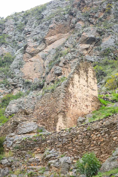 Ollantaytambo Twierdza Miasto Inków Peru Starożytny Budynek Świętej Dolinie Peru — Zdjęcie stockowe