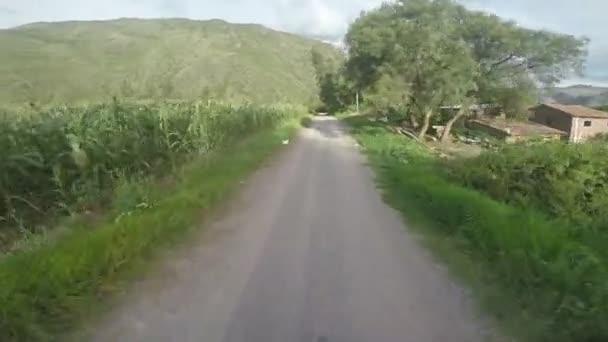 Kutsal Vadi Deki Bisiklet Yolu Videosu Dağ Bisikleti Üzerinden Peru — Stok video