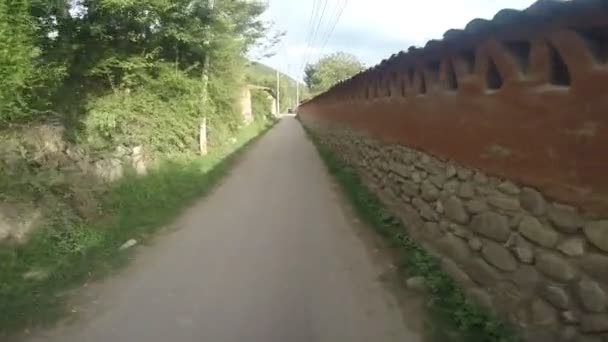 Punto Vista Video Pista Ciclismo Valle Sagrado Escena Andes Peruanos — Vídeos de Stock