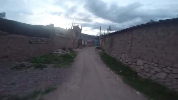 Punto Vista Video Pista Ciclabile Valle Sacra Ande Peruviane Scena — Video Stock