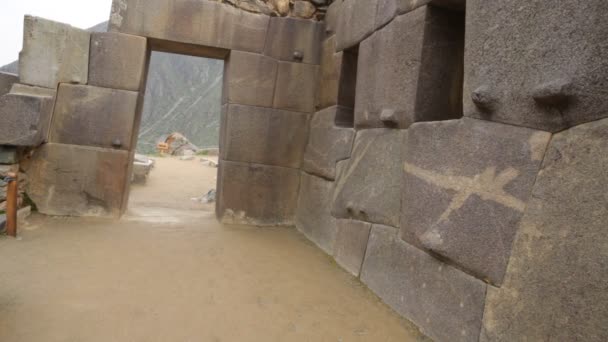 Ollantaytambo Fortress City Incas Cusco Peru Ancient Building Sacred Valley — Video Stock