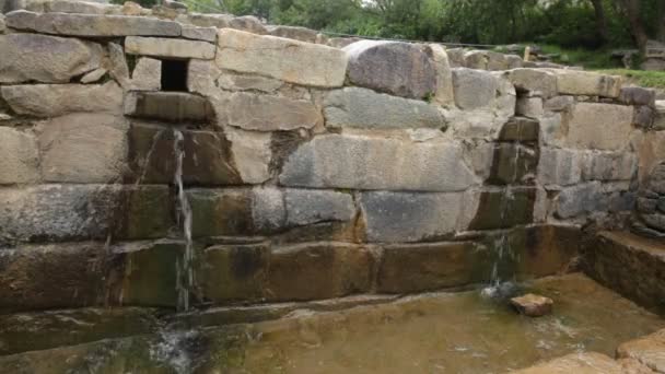 Ollantaytambo Irrigation Channels Fortress City Incas Cusco Peru Ancient Building — Video Stock