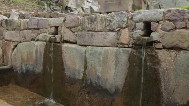 Ollantaytambo Sulama Kanalları Cusco Peru Bir Kale Nka Şehri Peru — Stok video