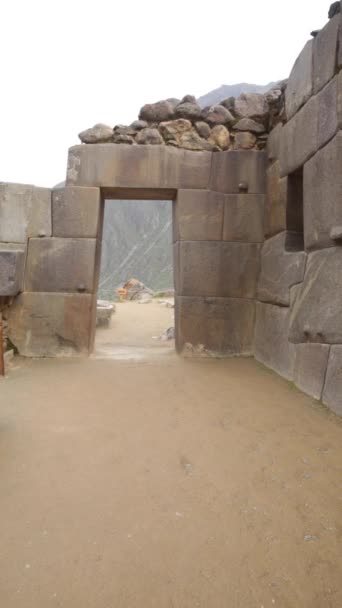 Ollantaytambo Una Fortaleza Ciudad Incas Cusco Perú Antiguo Edificio Valle — Vídeos de Stock