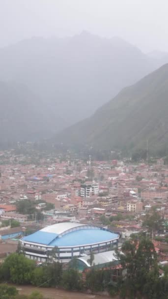 Regndag Staden Urubamba Cusco Peru Huvudstaden Den Heliga Dalen Inkas — Stockvideo