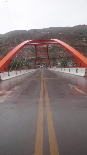 Bridge Entrance Urubamba City Peruvian Andes Sacred Valley Incas Peru — Stockvideo